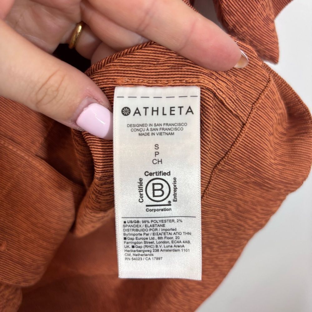 Athleta Echo Top NEW with tags Size Small Textured Brown - Picture 11 of 13